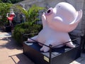 Part of the Hong Kong Avenue of Comic Stars in Kowloon showing a close up of the piglet McDull and