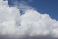 Part of a huge fluffy white cloud against a blue sky Beautiful summer background Greece Royalty Free Stock Photo