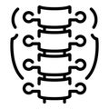 Part of human spine icon, outline style