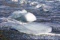 Part of an iceberg washed on shore. Royalty Free Stock Photo