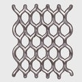 Part of iron grey mesh, vector illustration