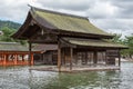 Part of itsukushima Shinto Shrine barely above sea level.