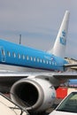 Part of KLM Embraer aircraft at Schiphol airport