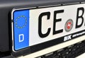 Part of the license plate of the German car.