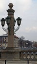 Part of Lions Bridge with original inscription 1889 and lanterns