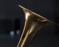 Part of loud brass orchestra instrument trumpet Royalty Free Stock Photo