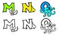 Part 5 m n o coloring book letters with pictures in german and english