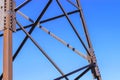 Part of the metal structure against the blue sky. Royalty Free Stock Photo