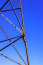 Part of the metal structure against the blue sky. Royalty Free Stock Photo