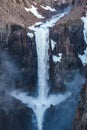 Part of 55-meter waterfall on the Hikikal river, Putorana Plateau. Russia, Siberia