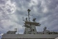 A part of military navy ship. Royalty Free Stock Photo