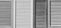 Part of modern interior with grey patterned texture of wooden black and white shutters, casements or blinds background Royalty Free Stock Photo