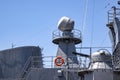 A part of the modern military navy ship. Royalty Free Stock Photo