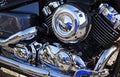 Part of a motorcycle engine, an American classic Royalty Free Stock Photo