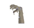 The part of the mummy\'s hand that was wrapped in bandages wanted to grip