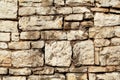 Part of natural contrast masonry wall stone granite is a pattern of texture, material and background with colored stones. Royalty Free Stock Photo