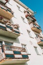 Part of a new modern building against a blue sky background Royalty Free Stock Photo