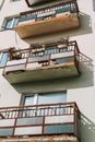 Part of a new modern building against a blue sky background Royalty Free Stock Photo