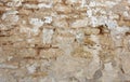 Part of the old brick wall with peeling plaster, texture Royalty Free Stock Photo