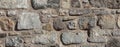 Part of old castle stone wall texture background Royalty Free Stock Photo