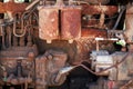 Part of old diesel engine of heavy truck Royalty Free Stock Photo