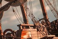 Part of an old pirate ship close-up Royalty Free Stock Photo