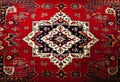Part of Old Red Persian Carpet Texture, abstract ornament Royalty Free Stock Photo