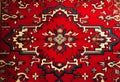 Part of Old Red Persian Carpet Texture, abstract ornament Royalty Free Stock Photo