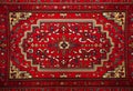 Part of Old Red Persian Carpet Texture, abstract ornament Royalty Free Stock Photo