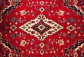 Part of Old Red Persian Carpet Texture, abstract ornament Royalty Free Stock Photo