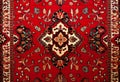 Part of Old Red Persian Carpet Texture, abstract ornament Royalty Free Stock Photo