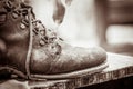 Part of a old shoes, image of vintage style