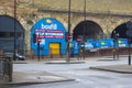 Part of the Old Station Wall with its arches in Sheffield Royalty Free Stock Photo