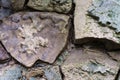 Part of old stone wall for background. Rocks of different sizes and forms. Cobble texture close up Royalty Free Stock Photo