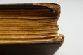 Part of the old tattered books with yellowed pages Royalty Free Stock Photo