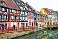 Little Venice and historic architecture with colorful traditional Germanic and French houses in Colmar, Alsace, France