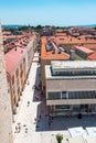 Part of old town Zadar viewed from top of bell tower of St. Anastasia church in Zadar, Croatia