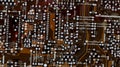 Part of old vintage printed circuit board Royalty Free Stock Photo