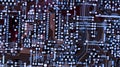 Part of old vintage printed circuit board Royalty Free Stock Photo