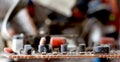 Part of old vintage printed circuit board Royalty Free Stock Photo