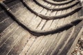 Part of old wooden viking boat closeup Royalty Free Stock Photo