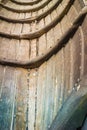 Part of old wooden viking boat closeup Royalty Free Stock Photo