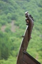 Part of old wooden viking boat in norwegian nature Royalty Free Stock Photo