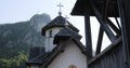 Part of the Orthodox Church with a cross on the hill