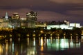 Part of the Ottawa Skyline at Night Royalty Free Stock Photo