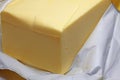 Part of a package of butter that is in gold foil Royalty Free Stock Photo