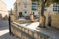 Valletta, Malta, August 2019. Exit from the park on the wall to the city street.