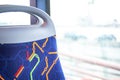 part of passenger seat in Carris public transport bus Royalty Free Stock Photo