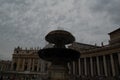 Part pf the fountain at the Saint Peter Square, aka piazza San Pietro and the Collonade