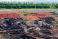 Part of a pit with big mining truck working Royalty Free Stock Photo